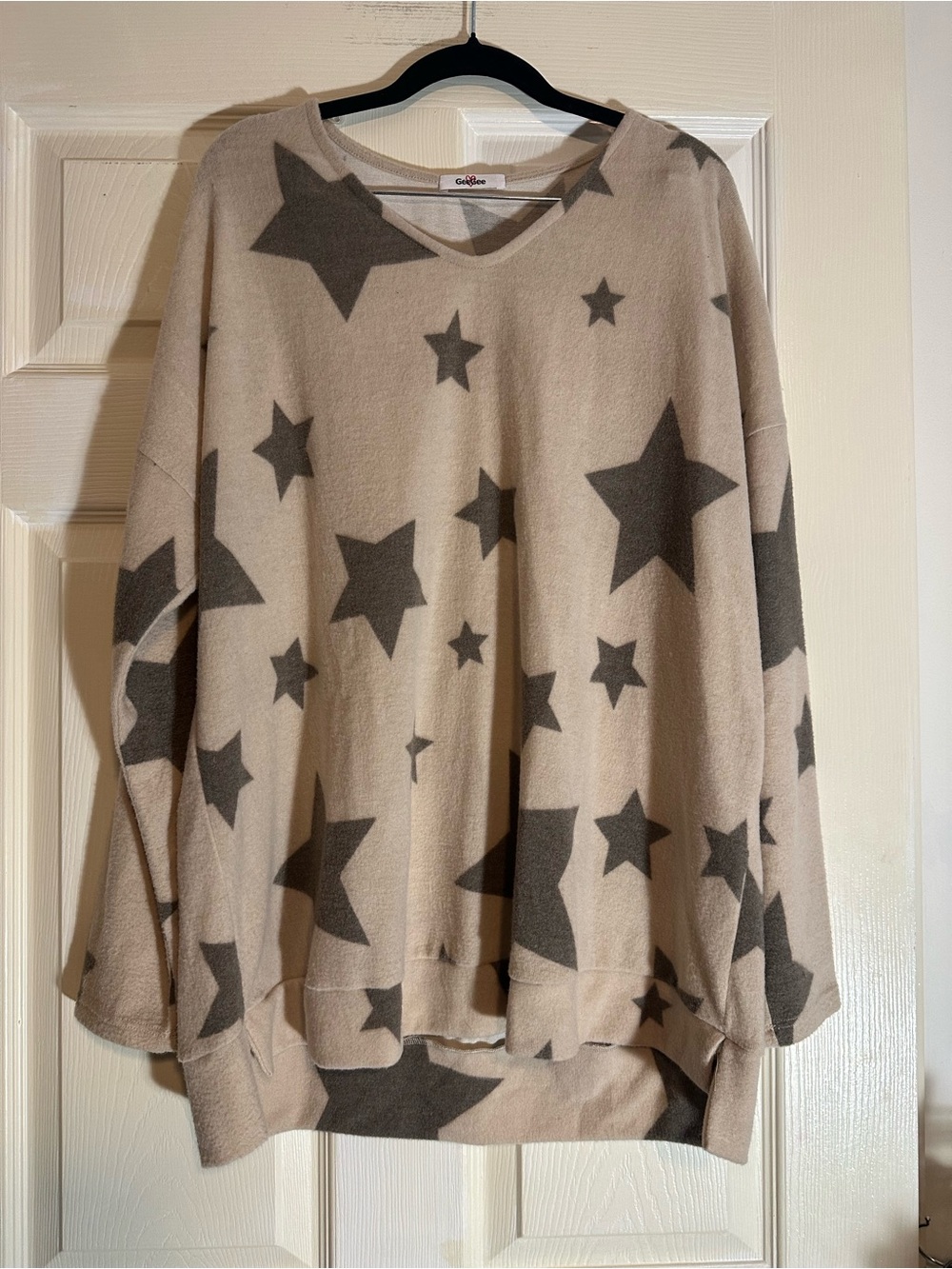 Cozy Star V-Neck Sweater - Taupe/Gray - Cuddle & Co.